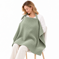 Fournisseur de tabliers d'allaitement légers en mousseline de coton biologique 105x70cm à encolure arquée pour l'alimentation du bébé