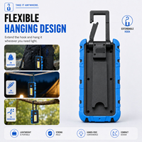 LED-Arbeitsleuchte 800LM Wiederaufladbare Magnetische COB-Arbeitslampe USB-C Tragbare Taschenlampe mit Haken für Mechaniker Autoreparatur Garage