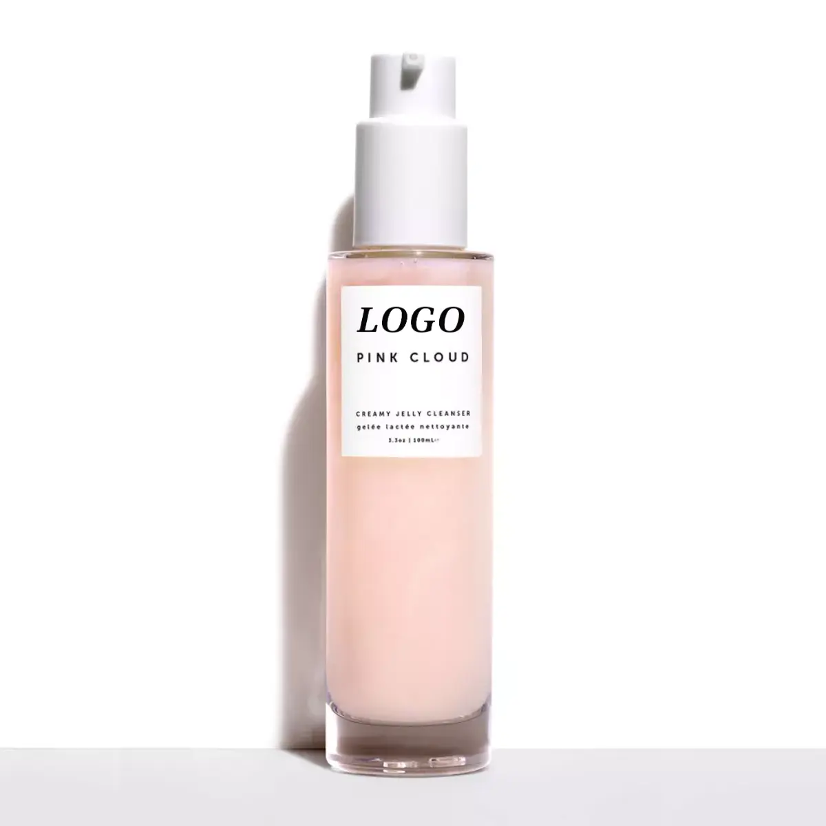 Logo personalizzato rosa crema gelatina detergente pulizia profonda del viso quotidiana utilizzando idratante idratante 100 ml