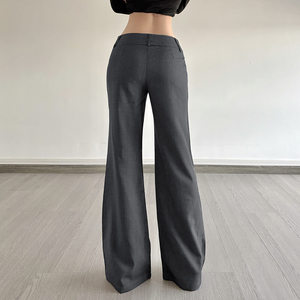 Pantalon évasé décontracté d'été pour femme, patchwork tissé, taille basse, coupe ample, respirant et confortable, idéal pour le travail - Vente en gros usine - Product Image 6