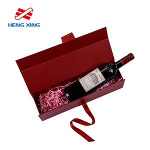 HENGXING Coffret Cadeau de Luxe Personnalisé pour Bouteille Unique de Vin, en Carton Rouge Magnétique Fait Main avec Doublure en Mousse de 2mm, Idéal pour Whisky et Boissons Gazeuses - Product Image 1