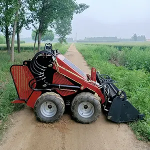 Mini tractor con dirección deslizante, zanjadora montada, cargador, maquinaria agrícola, Venta caliente, 23HP