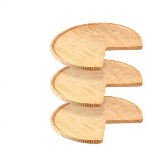 Organizador Giratorio de Madera para Gabinete en Forma de Riñón, para Cocina, Despensa y Almacenamiento de Especias - Product Image 1
