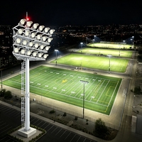 Projecteur LED d'extérieur OEM 1200W IP65 à faible éblouissement 140 lumens pour stades, mât de 30m pour l'éclairage des grands stades sportifs