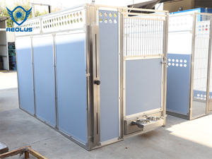 Kandang Anjing Klasik Luar Ruangan dengan Atap, Kandang Anjing Besar Berbunyi Rendah dan Baki Plastik - Product Image 6