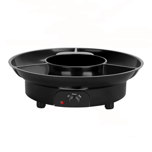 หม้อหลอมช็อกโกแลตไฟฟ้าพร้อมปุ่มควบคุมอุณหภูมิ เครื่องทำช็อกโกแลตฟองดูทรงกลมสำหรับงานปาร์ตี้ฟองดู - Product Image 4