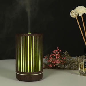 Diffuseur d'arômes style bambou 0,5 L avec lumière LED, humidificateur électrique à brume froide pour usage domestique et commercial avec minuterie - Product Image 1