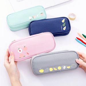Trousse à crayons multifonction X920 en toile à fermeture éclair pour enfants, motif fruits mignons - Product Image 4