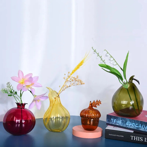 Fruit <strong>Shaped</strong> clear Glass <strong>Vase</strong> Creative Aromatherapy Bottle <strong>Vase</strong> Home Decoration Pomegranate Pear <strong>Flower</strong> Glass <strong>Vase</strong> - Product Image 2