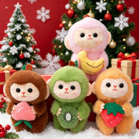 15cm Fruit Aap Pluche Sleutelhanger Speelgoed Peluches Pop Perzik Aardbei Banaan Sleutelhangers Kerst Pluche Speelgoed Cadeau