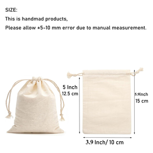 ถุงผ้าฝ้ายเนื้อนุ่มแบบมีเชือกผูกสำหรับใส่เครื่องสำอาง เครื่องประดับ และบรรจุภัณฑ์ของขวัญชิ้นเล็ก - Product Image 6