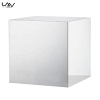 Design moderne à la mode, cube acrylique pour salon, petite table d'appoint carrée en forme de miroir, table basse créative pour bistro, villa et hôtel
