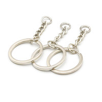 PD097-110 Anneaux de clés plats sans nickel, couleur blanc K, 25mm 30mm, anneaux de jonction brillants, anneaux de clés ronds pour accessoires de bijoux DIY
