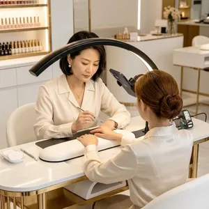 Now Half Moon Lamp Nails <b>LED</b> Nail Fill Lamp 3 Color Temperature Adjustable Brightness Hand-held Pillow Half Moon Fill Nail Light - Product Image 5