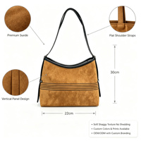 Sac à bandoulière hobo en faux daim pour femme, motif géométrique, fermeture éclair, grande capacité, décontracté, multi-usages, OEM, vente en gros, logo personnalisé