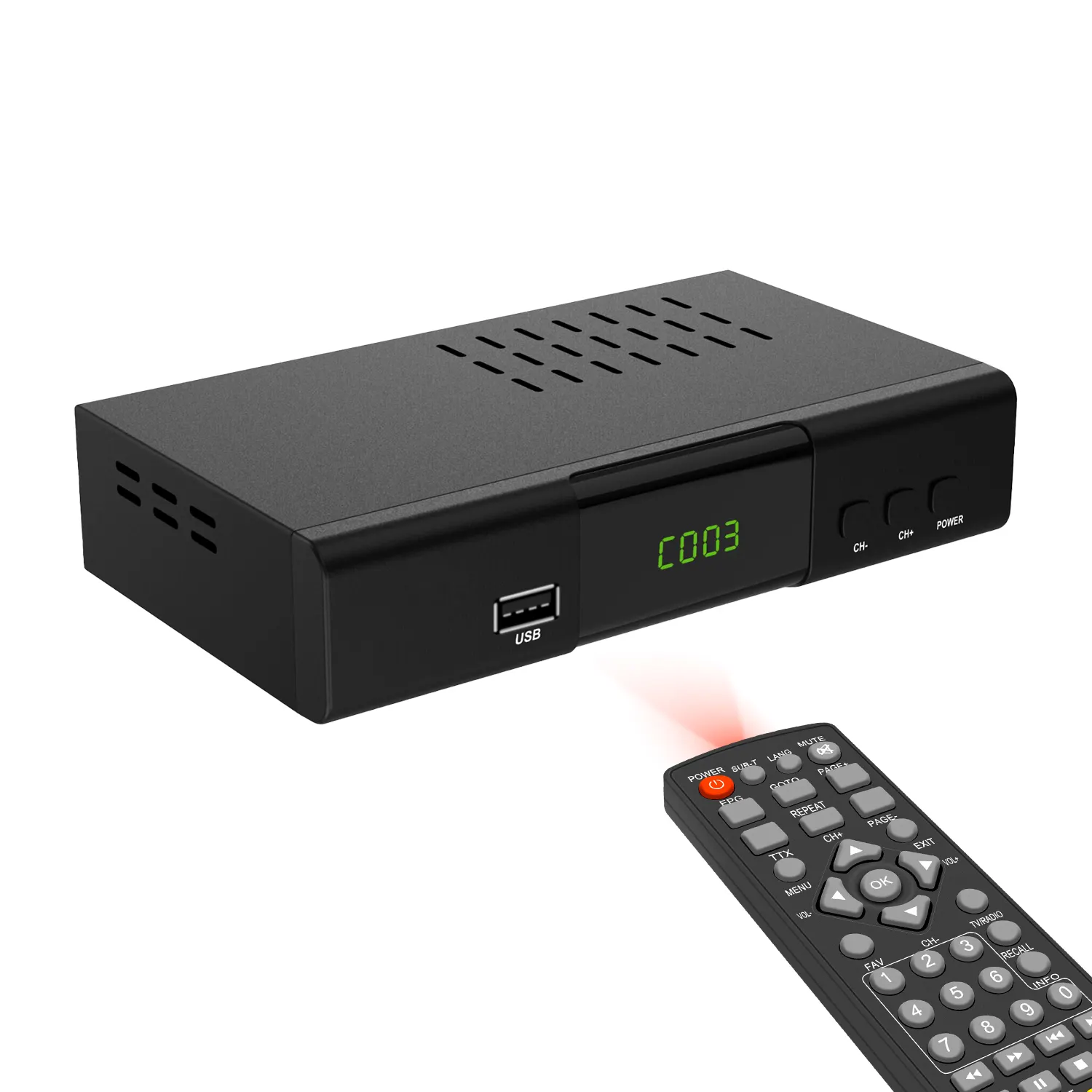 Usine chinoise bas quantité minimale de commande HD Tuner TV numérique DVB T2 FTA Set Top Box DVB-T2 STB
