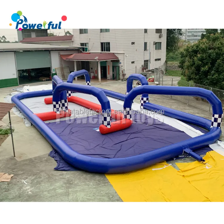 Inflatable go kart race track Outdoor inflatable track race for bumper car Attractive inflatable race track for hopper ball