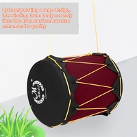 MBAT Tambour indien à main Instrument de percussion pour enfants Double face Caoutchouc Fait à la main 19*16*16cm