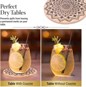 Coasters For Drinks Absorbent With Holder Cork Coasters For Coffee Table/Wooden Table Funny Coaster Set Of 8 No Smell 1/4"