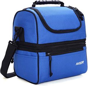 Adult Lunch Box Insulated Lunch Bag Large Cooler Tote Bag for Men, Women, Double Deck Cooler Food Cartoon 600D YS-0829 CN;ZHE - Product Image 1