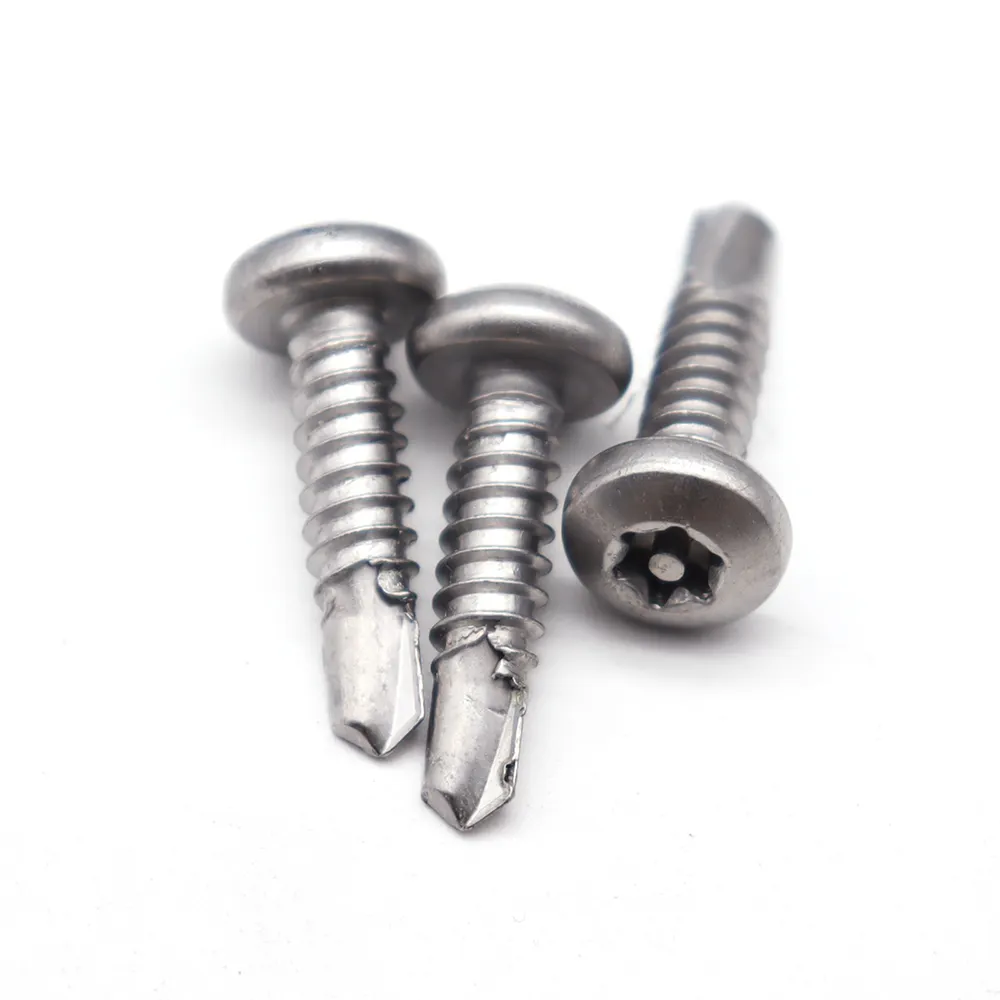 Stainless steel 304 316 tamper proof anti theft Pan Head 6 Lobe Torx pin Security self drilling screw