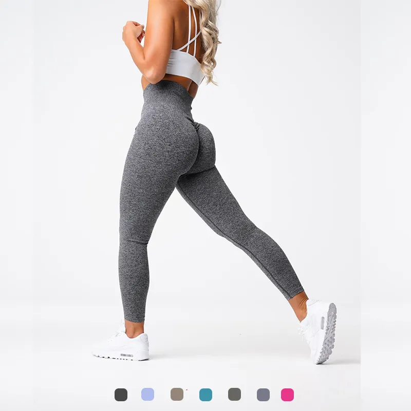 High Quality Wholesale Costom Logo Seamless Tights Scrunch Butt Workout Gym Fesses Fitness Yoga Leggings Pants Women