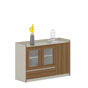 Tavolino da Ufficio Ergonomico in Legno di Alta Qualità, Moderno, con Facile Montaggio e Armadietto Portaoggetti - Product Image 1