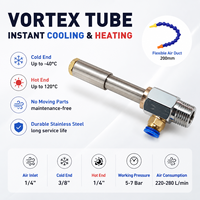 Système de refroidissement à air comprimé par tube vortex, coque en acier inoxydable pour refroidissement d'outils de découpe de machines-outils CNC