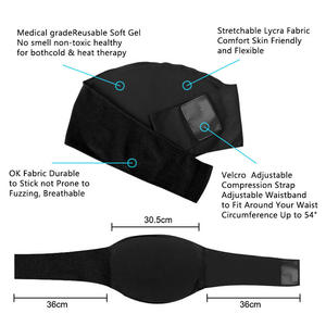 Reusable Lower Back Heat Therapy Pad <b>Black</b> Pain Relief <b>Wrap</b> for Women and Girls Menstrual Cramp Support - Product Image 5