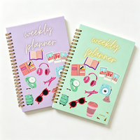 Cuadernos Personalizados A5 con Espiral, Páginas Rayadas, Blocs de Notas, Impresión en Dorado, Papel PP de Alta Calidad, Personalizables para Estudiantes Escolares