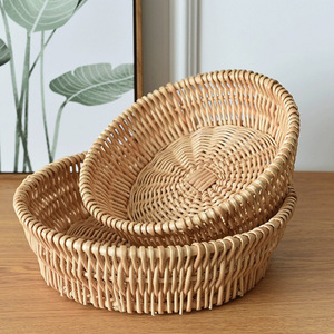 [Personnalisation disponible] Panier de rangement pour fruits en rotin, panier tressé pour pains vapeur, panier en saule tressé pour bonbons et collations - Product Image 1