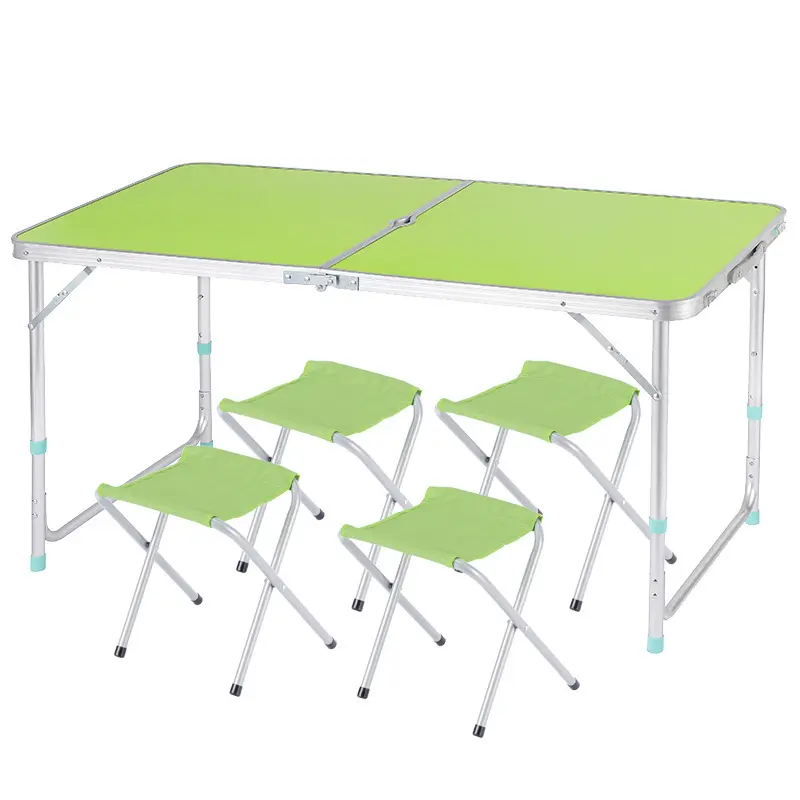 Modern Portable Metal Folding Table Patio Hotel Outdoor Activities Reinforced Night Market Stall Catering BBQ Camping Picnic