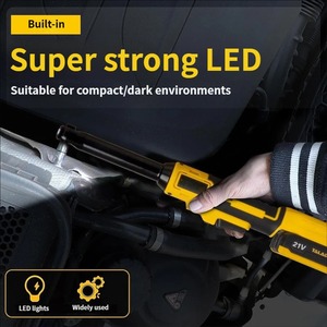 Llave de Trinquete Eléctrica Inalámbrica de 21V y 3/8'', Llave de Trinquete Angular Inalámbrica de Iones de Litio, 675nm de Torque Máximo, Batería de 2000mAh, Reparación de Automóviles - Product Image 3