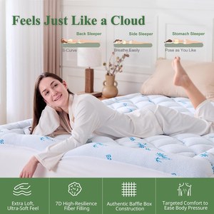 <span class=keywords><strong>Surmatelas</strong></span> pour soulager les douleurs dorsales, matelassé, en viscose fabriquée à partir de bambou, design pliable, pour hôtel et usage domestique - Product Image 4