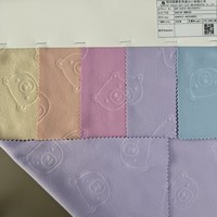 Tela Térmica de Terciopelo con Patrón de Oso Animado para Sudaderas y Chaquetas de Invierno para Niños