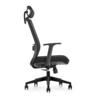 Chaise de bureau ergonomique moderne et confortable avec appui-tête réglable, accoudoirs fixes, design pivotant en maille pour la maison, le bureau et l'école
