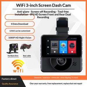 ODM OEM Dual Lens Car <span class=keywords><strong>DVR</strong></span> Full HD 1080P Rekaman Depan Belakang dengan Visi Malam Sudut Ultra Lebar Fungsi GPS WiFi Kompatibel - Product Image 3