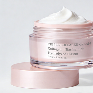 Crème Triple Collagène - Hydratant et Raffermissant avec Acide Hyaluronique et <span class=keywords><strong>Beurre</strong></span> de Karité - Soin Anti-Rides et Améliore l'Élasticité - Product Image 1