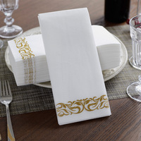 Serviettes de table en papier kraft imprimées sur mesure, pliées en 1/6, aspect lin, écologiques, biodégradables
