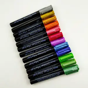 丙烯酸涂料记号笔，20支金属彩色笔，水基，用于岩石帆布玻璃陶器和塑料