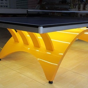 โต๊ะปิงปอง LED สีทองรุ้ง ขนาด 50x50 มม. ขาตั้งสำหรับเล่นในร่ม ความบันเทิงทันสมัย ทนทาน ทำจากแผ่นไฟเบอร์บอร์ดความหนาแน่นสูง - Product Image 2