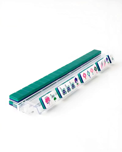 Jeu de Mahjong de style américain de marque QiXi en PVC vert pour 4 joueurs, portable, de luxe, haut de gamme, avec échecs et cartes en cristal, cadeau pour <span class=keywords><strong>la</strong></span> maison, <span class=keywords><strong>d</strong></span>és - Product Image 4