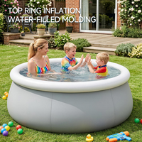 Pursuefree Grauer Aufblasbarer Pool Kinder-Schwimmbecken Runder Outdoor-Aufblaspool Schmetterlings-Pool Familien-Mehrpersonenpool