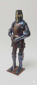 Armadura medieval antigua de la mejor calidad, tamaño completo de aproximadamente 7 pies, con acabado antiguo, en acero dulce calibre 18, con un acabado único de estilo antiguo. - Product Image 2