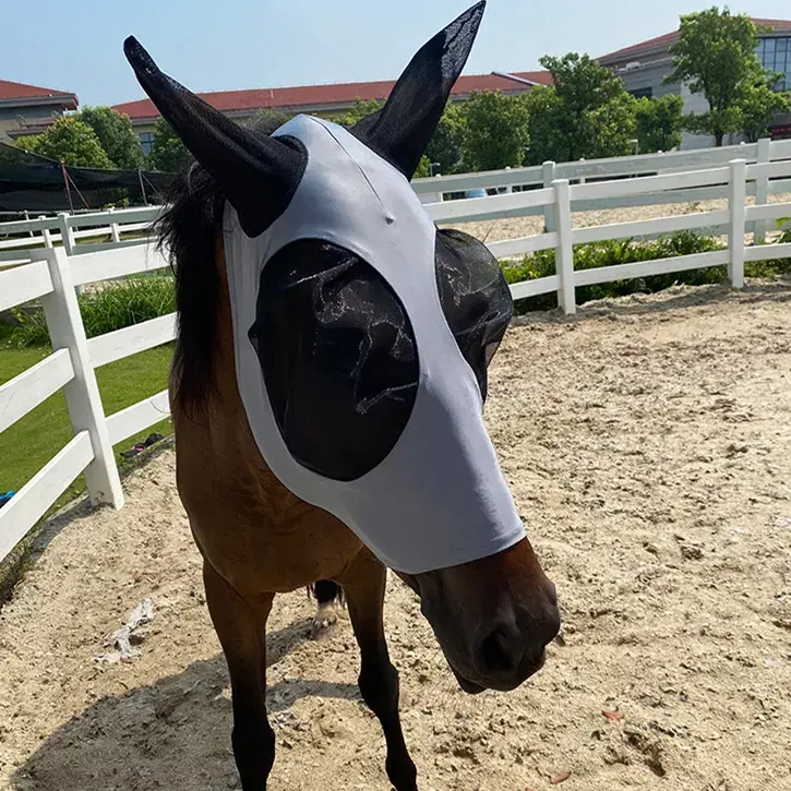 Maschera leggera della mosca del cavallo di nuovo arrivo maschera rossa gialla della mosca cura del cavallo della corsa del compagno di cavallo