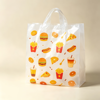 Sac de courses alimentaire en plastique, poignée intégrée, qualité alimentaire PE, plusieurs spécifications au choix