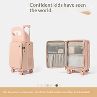 Valise à roulettes pour enfants avec cadre en aluminium, certifiée CE, 4 roues, serrure TSA, ultra-légère, grande capacité, rigide et tendance