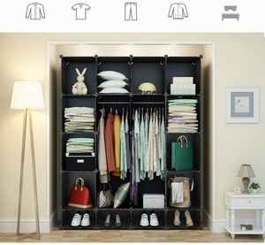 Kệ lưu trữ di động quần áo đơn quần áo tủ quần áo khối lập phương tủ quần áo lưu trữ tủ quần áo vải - Product Image 3