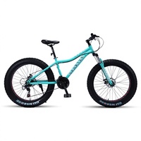Vélo de montagne à pneus épais pour homme et femme, 24/26 pouces, roues en alliage d'aluminium, suspension avant, cadre en acier au carbone, 7 vitesses