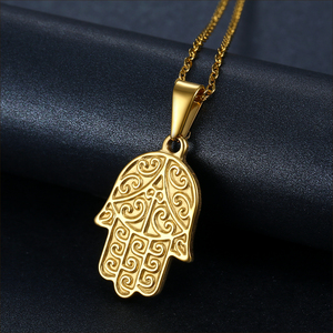 Vintage Schmuck Türkei <span class=keywords><strong>Fatima</strong></span> <span class=keywords><strong>Hand</strong></span> Anhänger Halsketten Edelstahl <span class=keywords><strong>Hamsa</strong></span> <span class=keywords><strong>Hand</strong></span> Anhänger Gold Halskette für Männer - Product Image 3